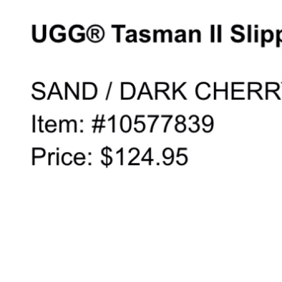 New in Box UGG Tasman Slippers in Sand/Dark Cherry - women’s size 9 - Picture 5 of 5